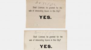 Ballot papers from nineteenth century Boston