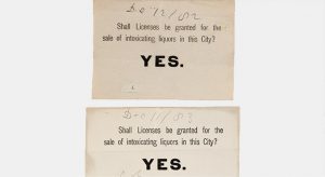 Ballot papers from nineteenth century Boston